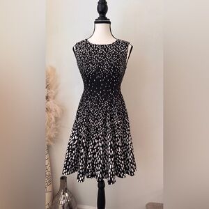 Eliza J Black and White Sleeveless Fit-and-Flare Midi Dress -2P